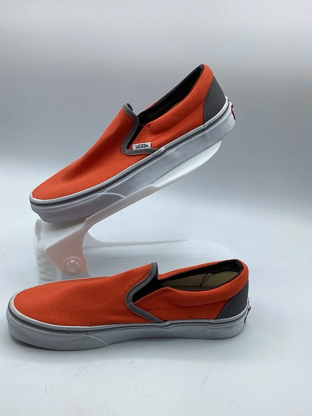 Vans Women’s Slip-On Canvas Sneaker — Orange & Gray